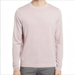 NWT Nordstrom Men’s Coolmax Tech Smart Crewneck Wool Sweater Pink Long Sleeve